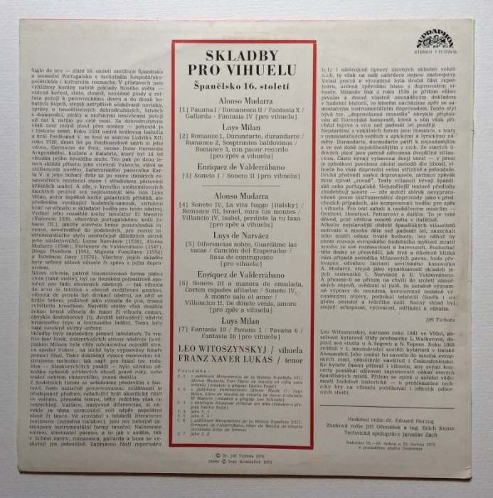 Various - Skladby pro vihuelu (LP)