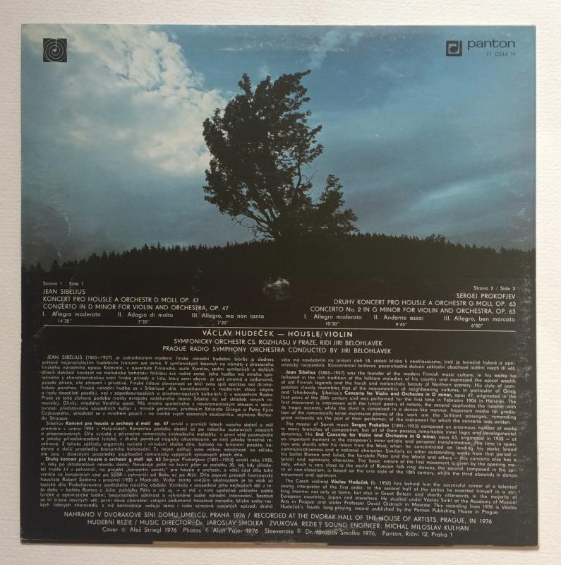Sibelius / Prokofjev; Václav Hudeček, Jiří Bělohlávek, Prague Radio Symphony Orchestra - D Minor, Op. 47 / G Minor, Op. 63 (LP)
