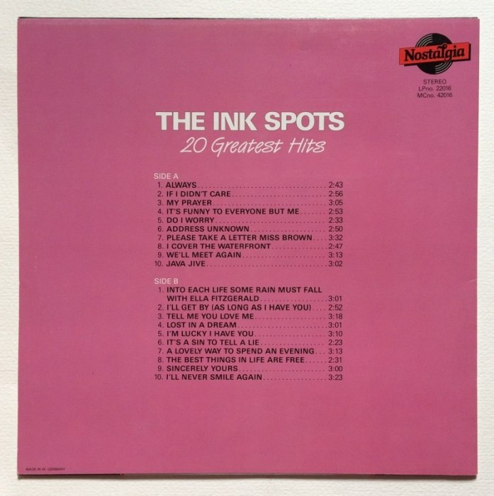 The Ink Spots - 20 Greatest Hits (LP)