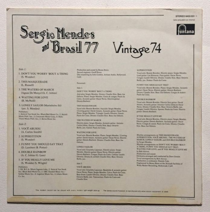 Sergio Mendes And Brasil '77 - Vintage 74 (LP)