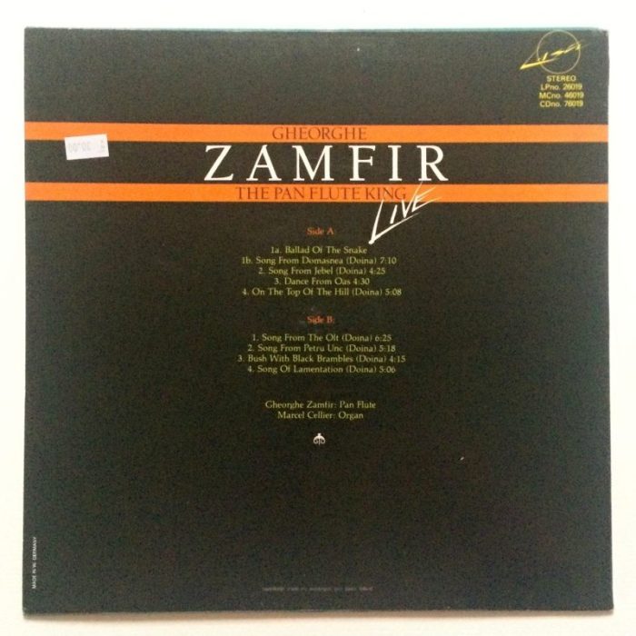 Gheorghe Zamfir - The Pan Flute King Live (LP)
