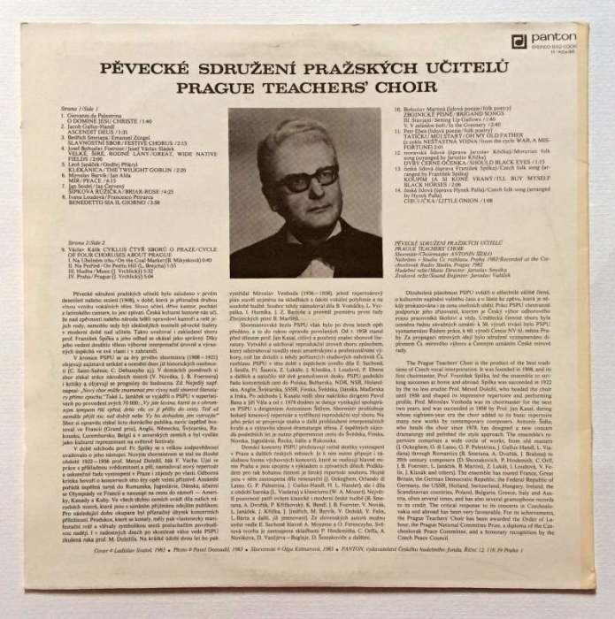 Pěvecké sdružení pražských učitelů / Prague Teacher's Choir (LP)
