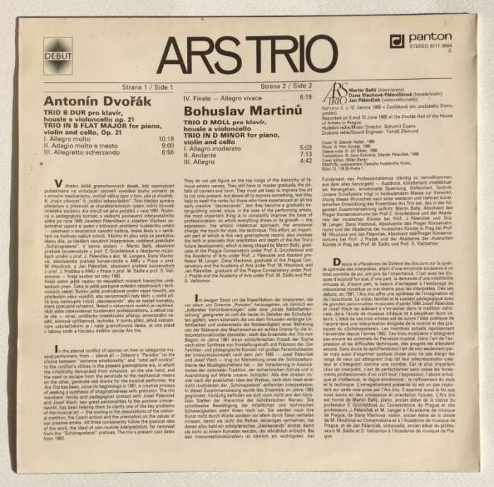 Ars Trio - Dvořák / Martinů - Piano Trios No. 1, No. 2 (LP)