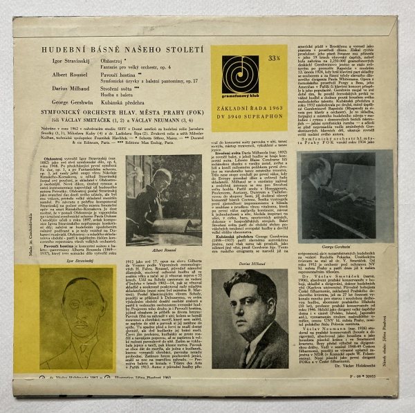 I. Stravinskij / D. Milhaud / A. Roussel / G. Gershwin - Ohňostroj / Stvoření světa / Pavoučí hostina / Kubánská předehra (LP)