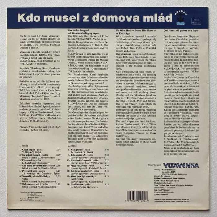 Vltavěnka - Kdo musel z domova mlád (LP)