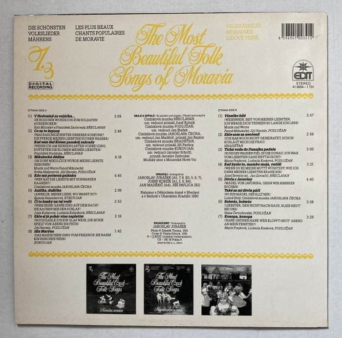 Various - V Hodoníně za vojáčka - The Most Beautiful Folk Songs Of Moravia (LP)