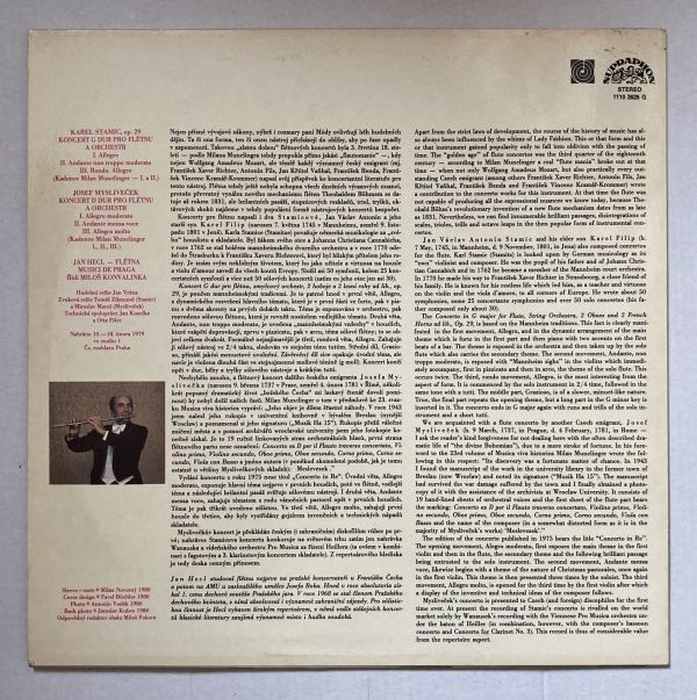 Josef Mysliveček, Karel Stamic, Jan Hecl, Musici De Praga, Miloš Konvalinka - Koncerty pro flétnu a orchestr (LP)