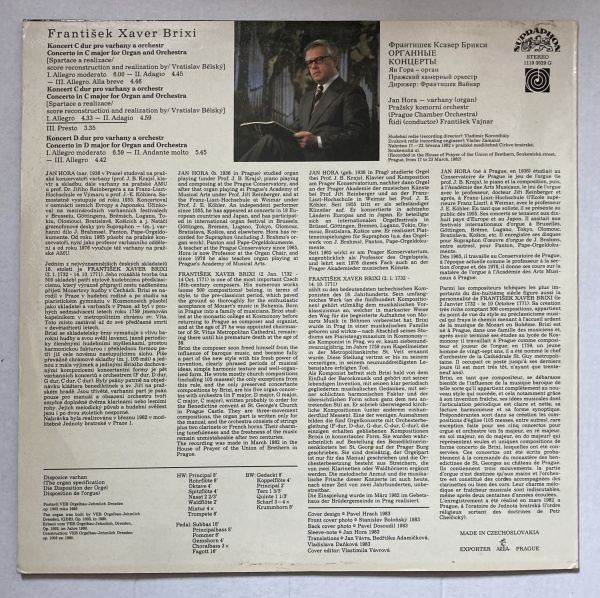 František Xaver Brixi - Jan Hora - Prague Chamber Orchestra, František Vajnar - Organ Concertos (LP)