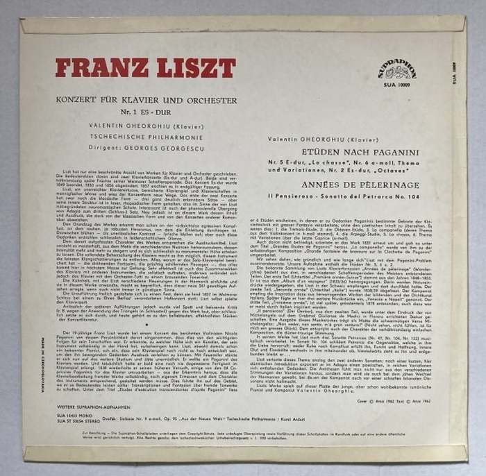 Franz Liszt, Tschechische Philharmonie - Klavierkonzert Nr. 1 Es dur (LP)