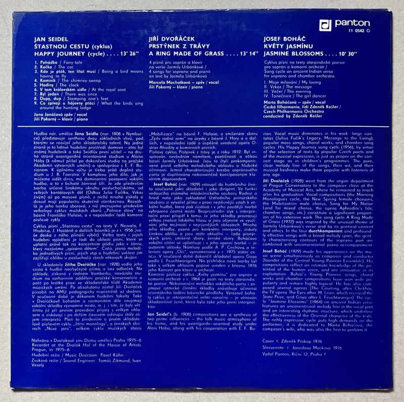 Jan Seidel, Jana Jonášová, Jiří Dvořáček, Marcela Machotková, Josef Boháč, Marta Boháčová - Šťastnou cestu / Prstýnek z trávy / Květy jasmínu (LP)