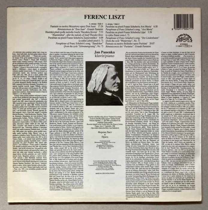 Liszt, Jan Panenka - Liszt And Prague (LP)