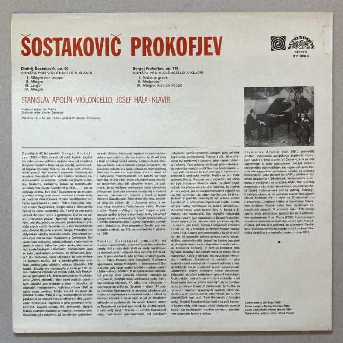 Prokofjev, Sergej - Sonáta op. 119 / Šostakovič, Dmitrij - Sonáta op. 40, (LP)