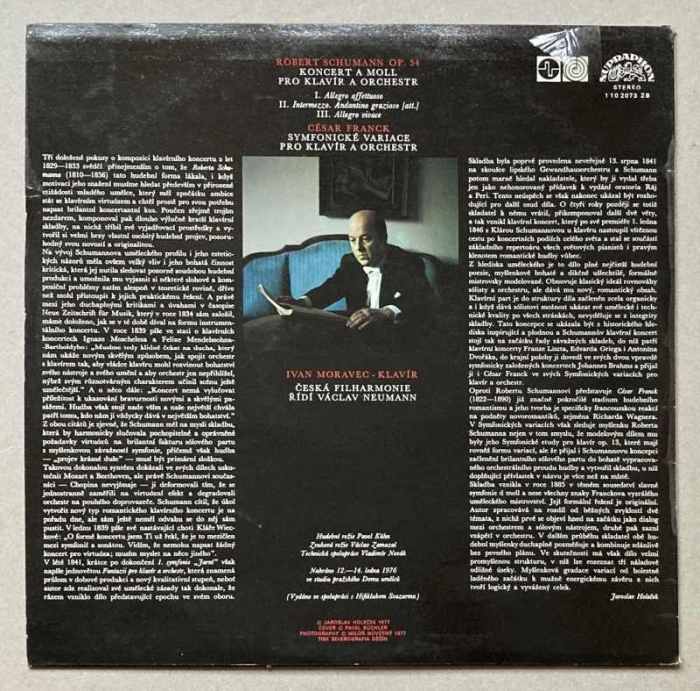 César Franck, Robert Schumann, Ivan Moravec, Česká filharmonie, Václav Neumann - Symfonické Variace Pro Klavír A Orchestr / Koncert A Moll pro klavír a orchestr Op. 54 (LP)