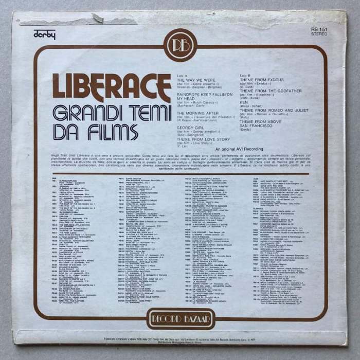 Liberace - Grandi Temi Da Films (LP)