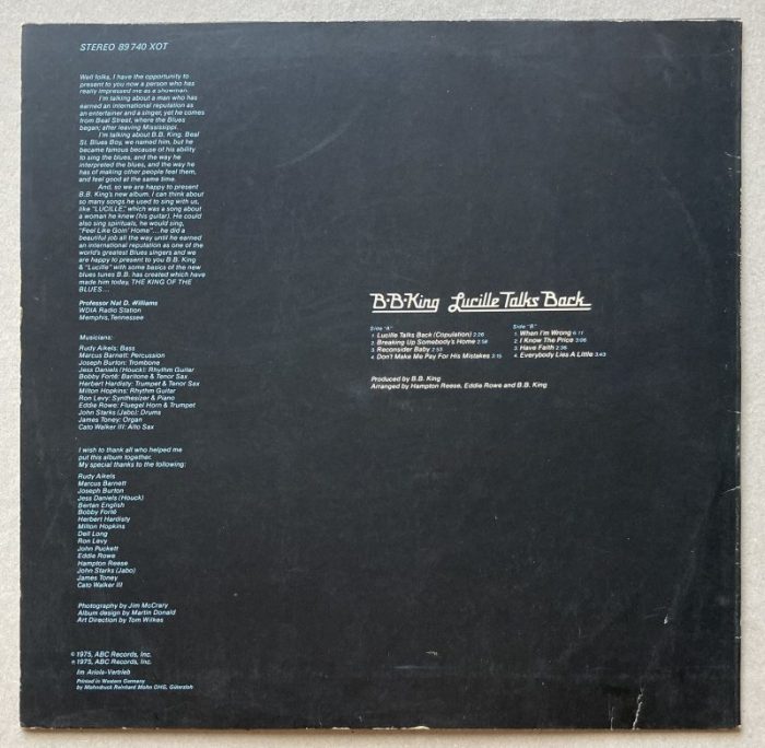 B.B. King - Lucille Talks Back (LP)