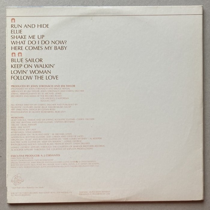 Cheryl Dilcher - Blue Sailor (LP)