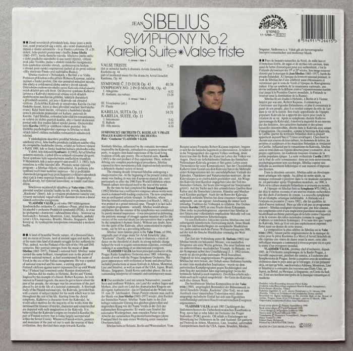 Jean Sibelius Prague Radio Symphony Orchestra, Vladimír Válek - Symphony No.2 / Karlia Suite - Valse Triste (LP)