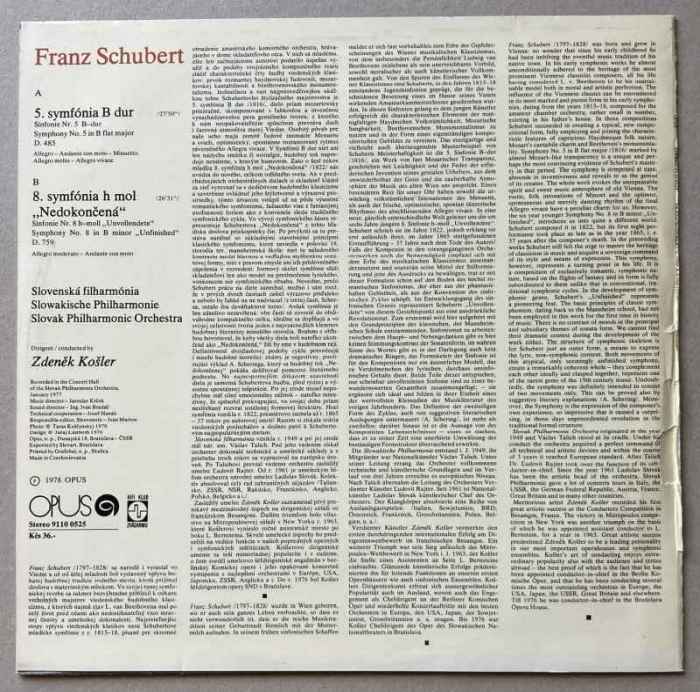 Franz Schubert - Symphony No. 5 Symphony No. 8 "Unfinished" (LP)