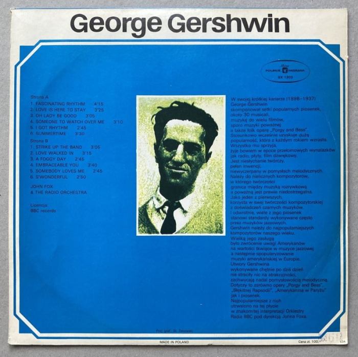 George Gershwin a The John Fox Radio Orchestra - George Gershwin (LP)