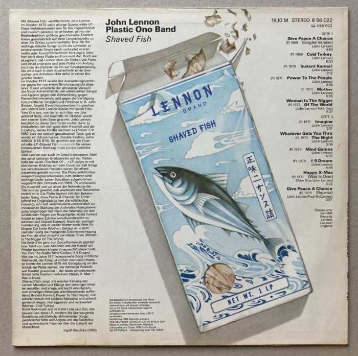 John Lennon; Plastic Ono Band - Shaved Fish (LP)
