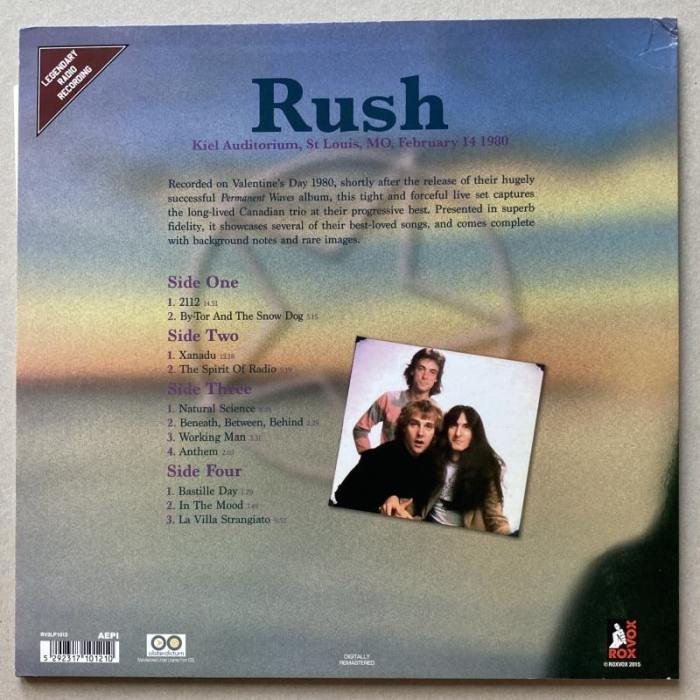 Rush - Kiel Auditorium, St Louis, Missouri, 14 February 1980 (2LP)