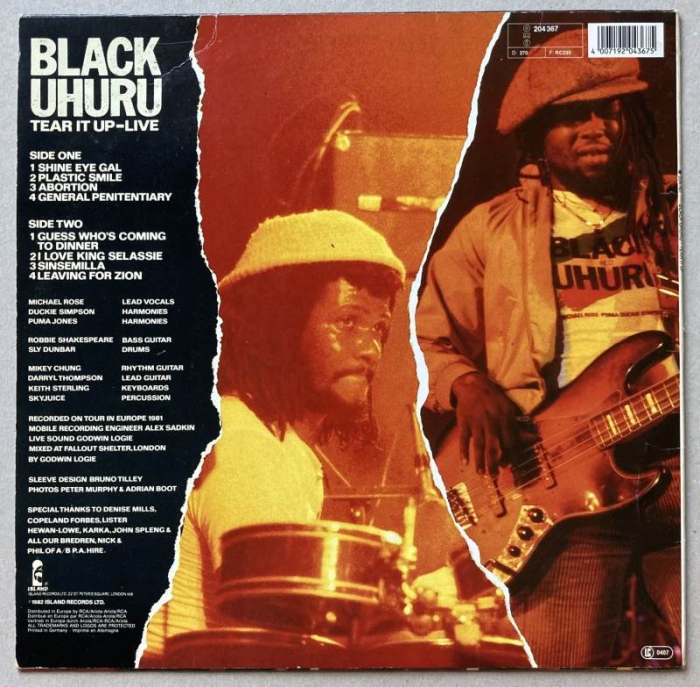 Black Uhuru - Tear It Up - Live (LP)