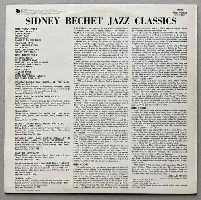 Sidney Bechet - Jazz Classics Volume 2 (LP)