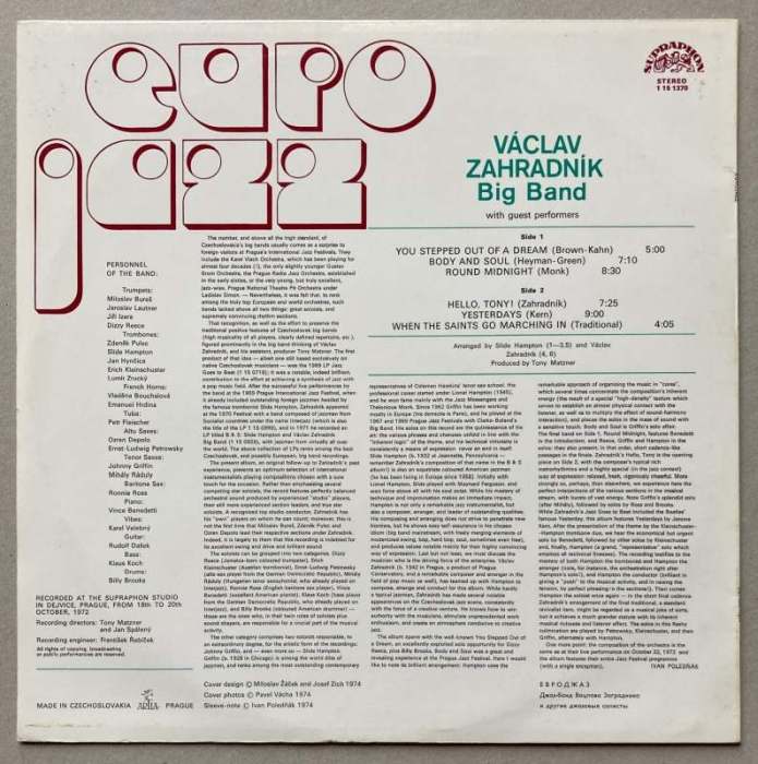 Václav Zahradník Big Band - Euro Jazz (LP)