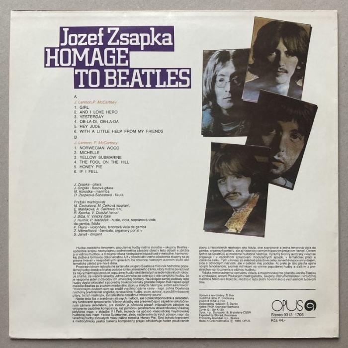 Jozef Zsapka - Homage To Beatles (LP)