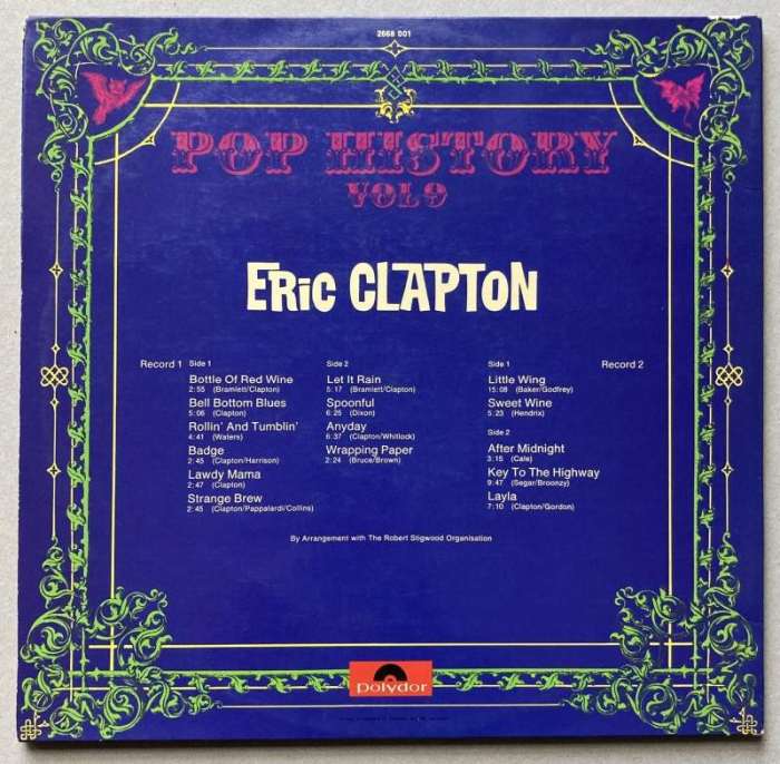 Eric Clapton - Pop History Vol 9 (2LP)