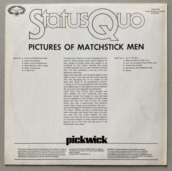 Status Quo - Pictures Of Matchstick Men (LP)