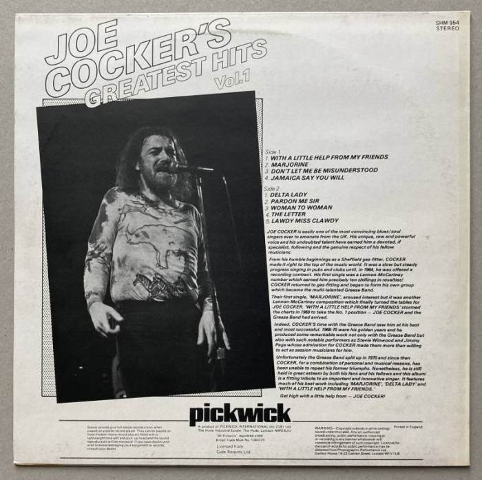 Joe Cocker - Joe Cocker's Greatest Hits Vol. 1 (LP)