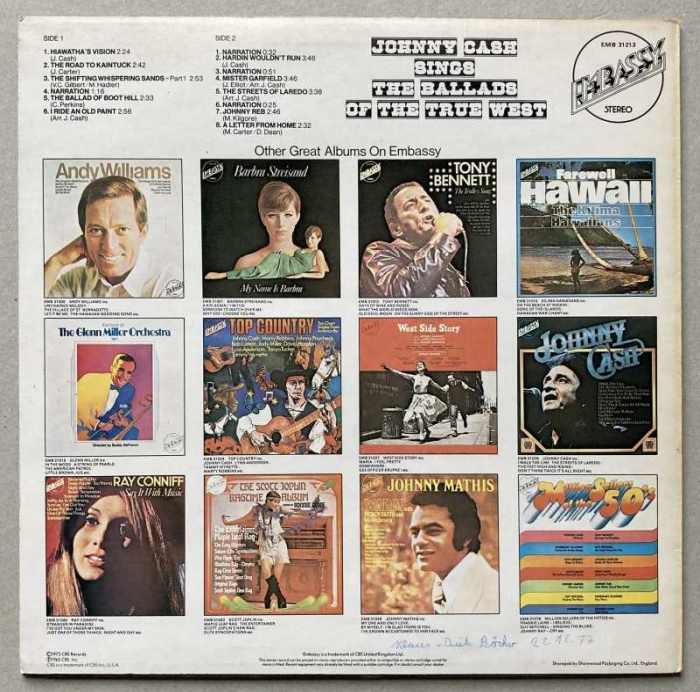 Johnny Cash - Johnny Cash Sings The Ballads Of The True West (LP)