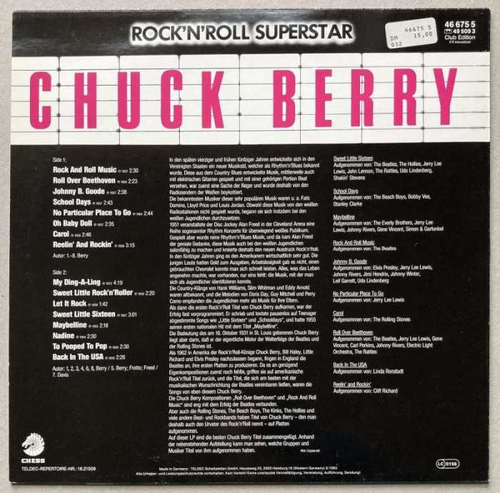 Chuck Berry - Rock'n'Roll Superstar Chuck Berry 16 Super Hits (LP)