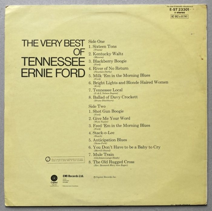 Tennessee Ernie Ford - The Very Best Of Tennessee Ernie Ford (LP)