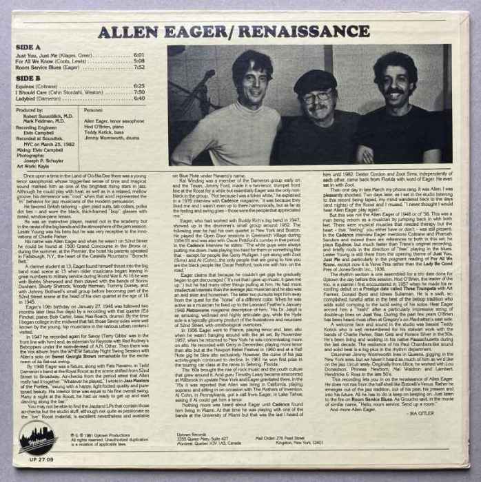Allen Eager - Renaissance (LP)