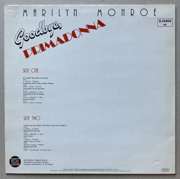 Marilyn Monroe - Goodbye Primadonna (LP)