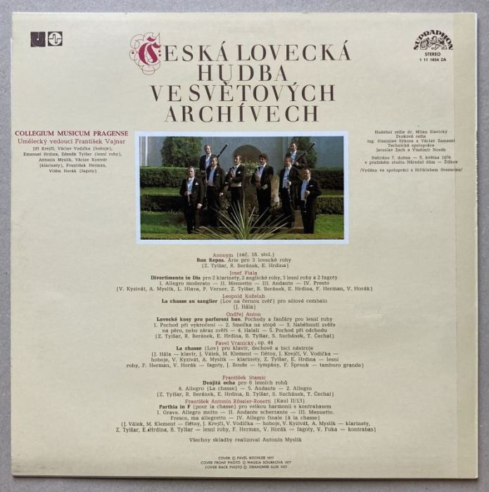 Collegium Musicum Pragense, František Vajnar - Česká lovecká hudba ve světových archivech (LP)