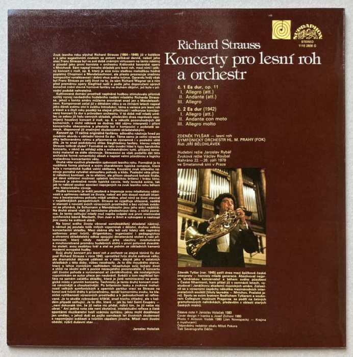 Richard Strauss - Koncerty pro lesní roh a orchestr (Zdeněk Tylšar - lesní roh, Symfonický orchestr hl. m. Prahy FOK) (LP)