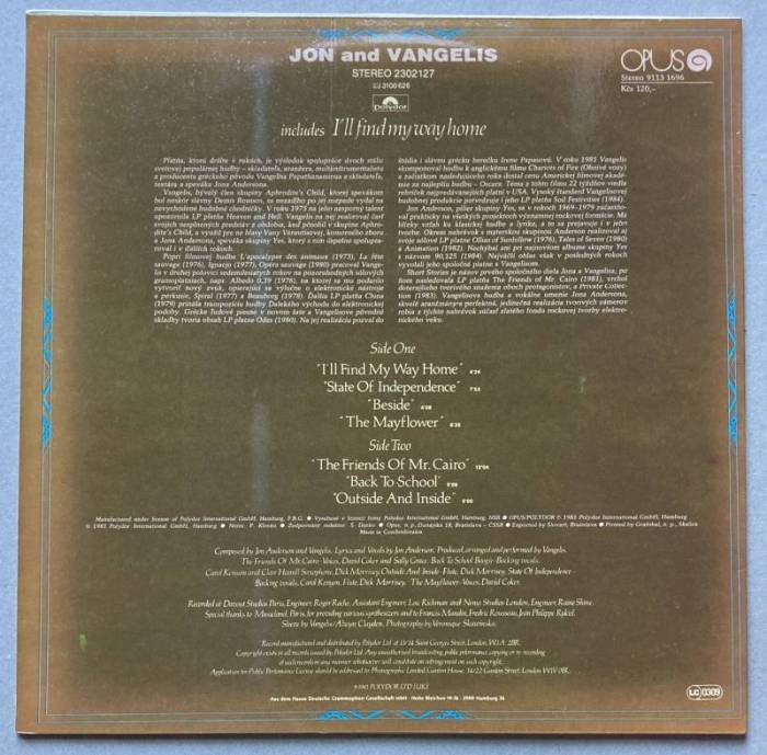 Jon And Vangelis - The Friends Of Mr Cairo (LP)