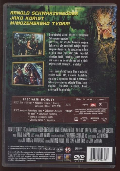 Predátor /Predator/ (2DVD) speciální dvoudisková edice