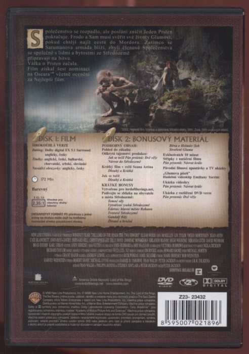 Pán prstenů: Společenstvo Prstenu; Dvě věže; Návrat krále /The Lord of the Rings: The Fellowship of the Ring; The Two Towers; The Return of the King/ (6×DVD)
