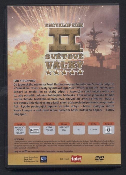 Encyklopedie II. světové války 12 - Pád Singapuru (DVD)