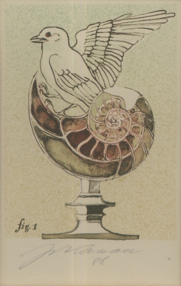 Jan Kavan - Holubice, fig.1 (barevná litografie)