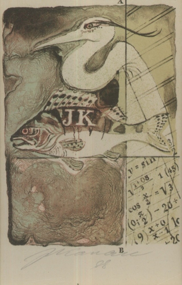 Jan Kavan - Ryba (barevná litografie)
