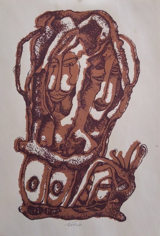 Jaroslav Hořánek - Zamilovaní (barevná serigrafie)