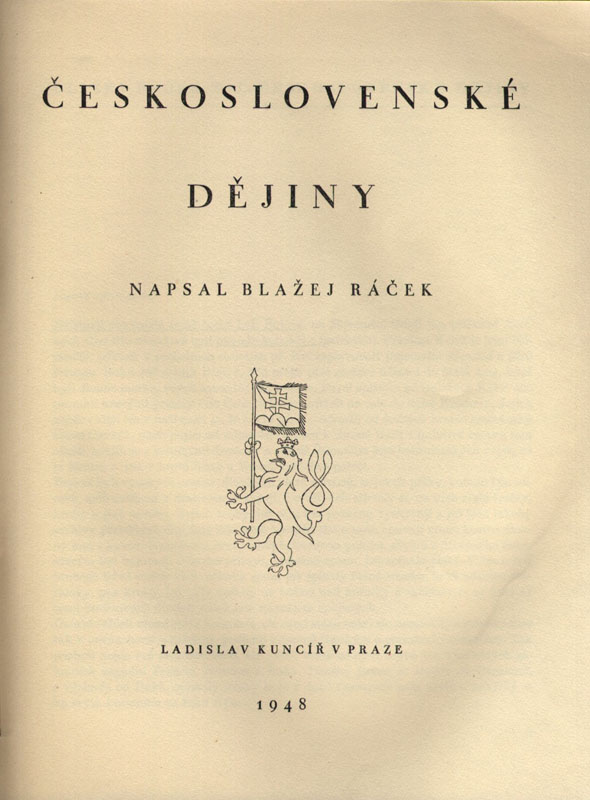 Ráček, Blažej - Československé dějiny
