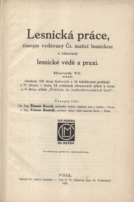 Lesnická práce 1927 (kompletní 6. ročník, vázáno)