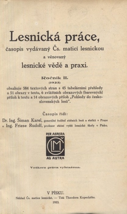 Lesnická práce 1923 (kompletní 2. ročník, vázáno)