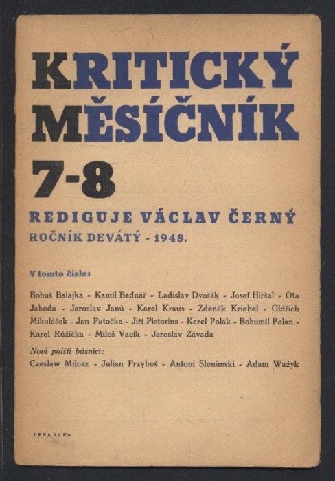 Černý, Václav - Kritický měsíčník ročník 9. (nekompletní: 1-2, 3-4, 5-6, 7-8, 9-10, 13-14)